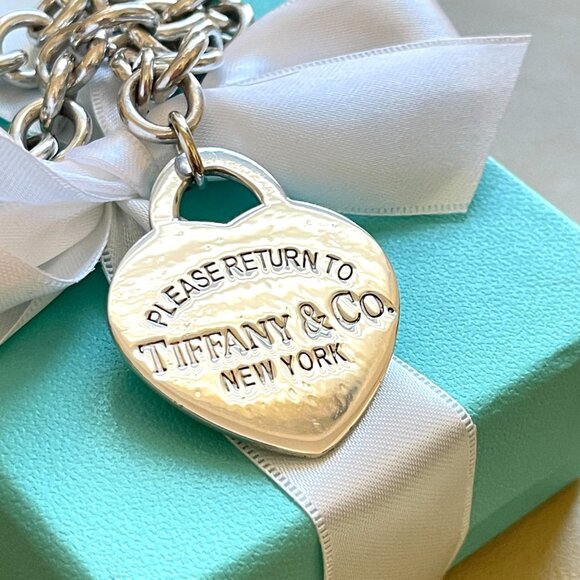 Tiffany & Co. XL Heart Bracelet Silver Extra Large RTT Return To Tiffany - Picture 3 of 10